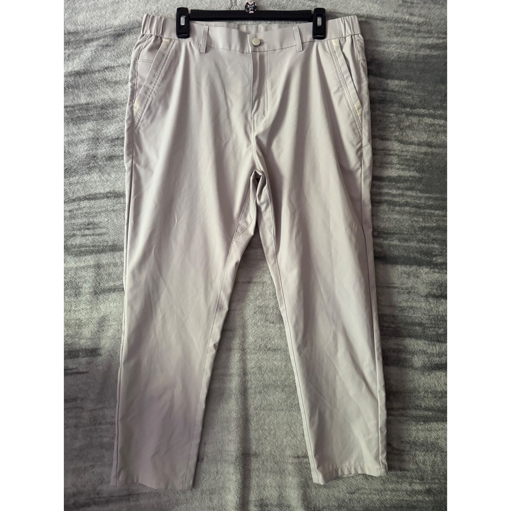 Jack Archer Jetsetter Tech Pants Mens 34x28 Stone Gray Performance Tapered Golf
